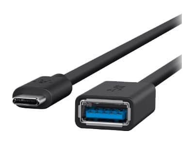 Belkin 3-0 USB-C to USB-A Adapter - USB-adapter - 24 pin USB-C (hane) vändbar till USB typ A (hona) - USB 3-0 - 3 A - svart