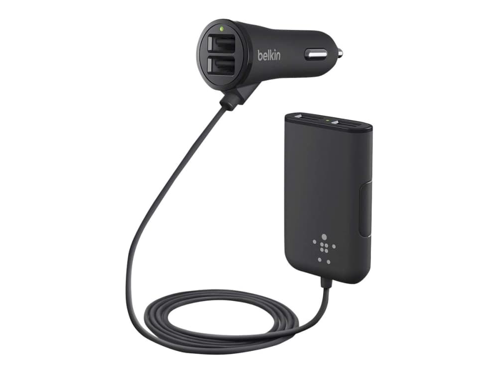 Belkin Road Rockstar - Strömadapter för bil - 36 Watt - 7-2 A - 4 utdatakontakter (USB) - svart