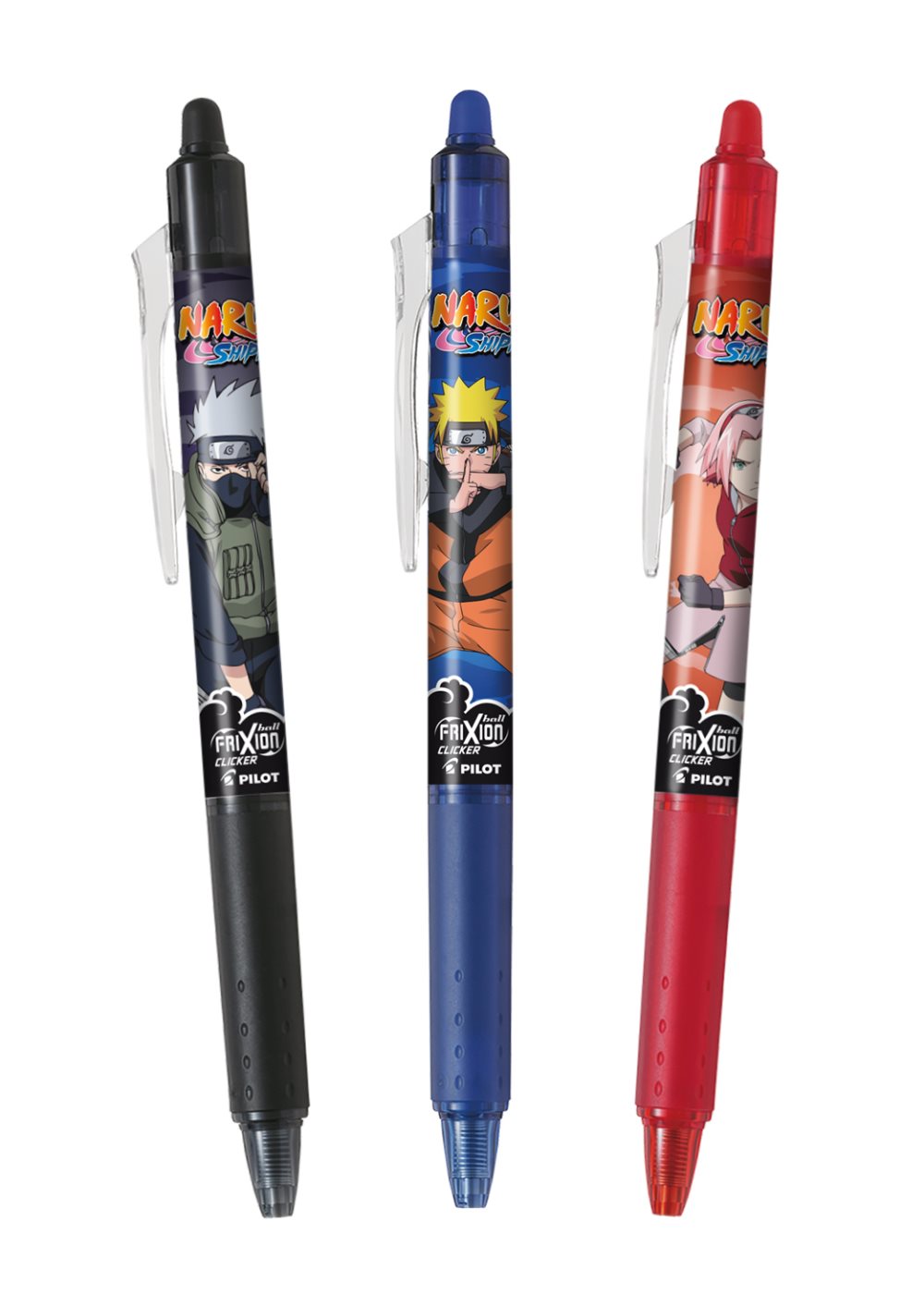 Bläckpenna Frixion Clicker 0,7 Naruto 3-p Pilot