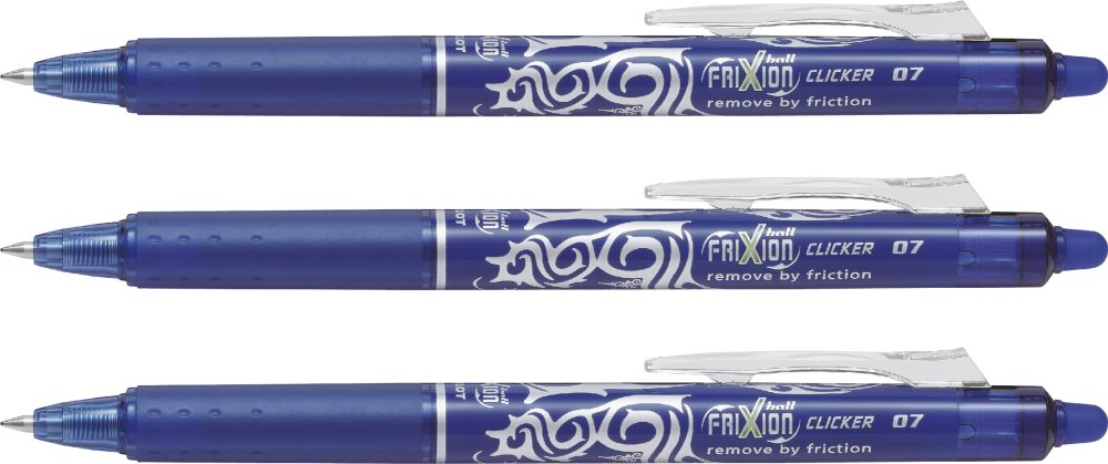 Bläckpenna Frixion Clicker 3-p Blå, Pilot