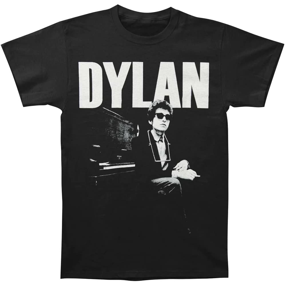 Bob Dylan Unisex Adult At Piano - T-shirt i bomull för vuxna