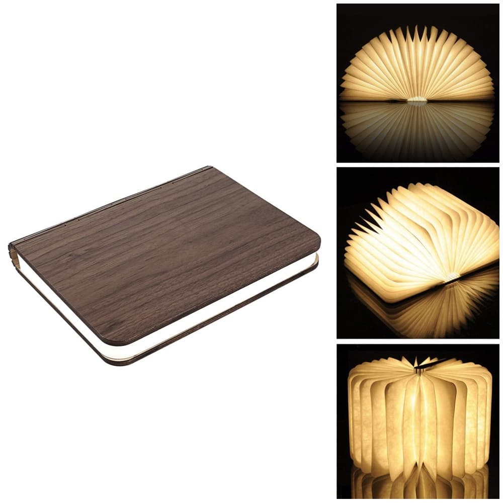 Bok LED-lampa / Book Lamp - (Trä)