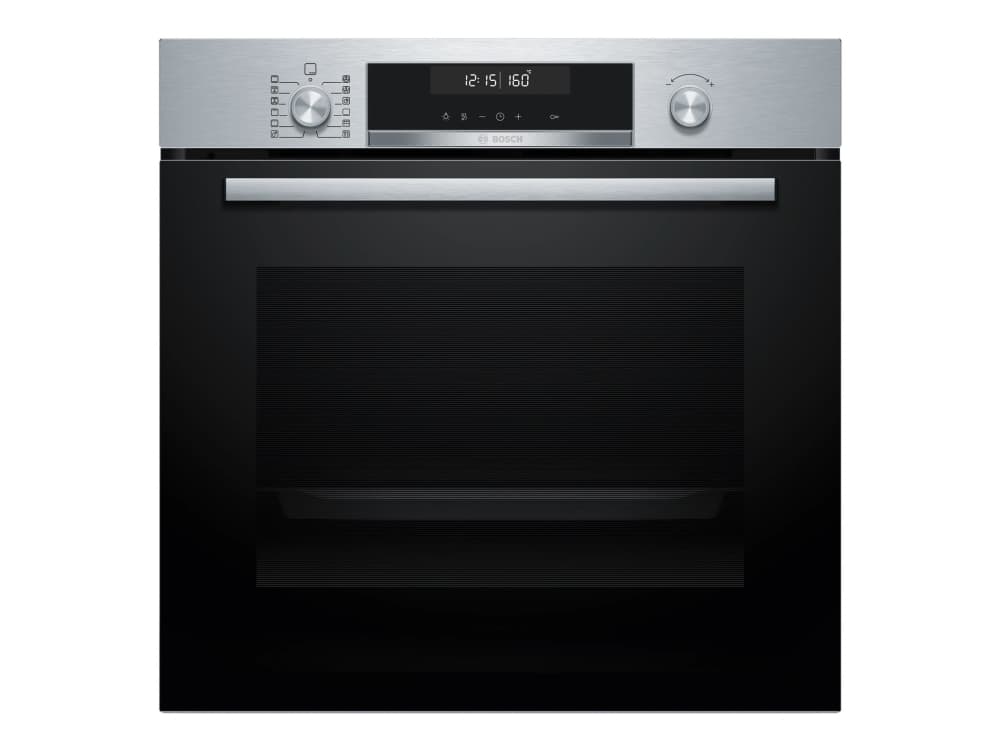 Bosch Serie 6 HBG578BS3 - Ugn - inbyggd - fördjupning - bredd- 56 cm - djup- 55 cm - höjd- 58-5 cm - med självrengöring - Klass A- - rostfritt stål