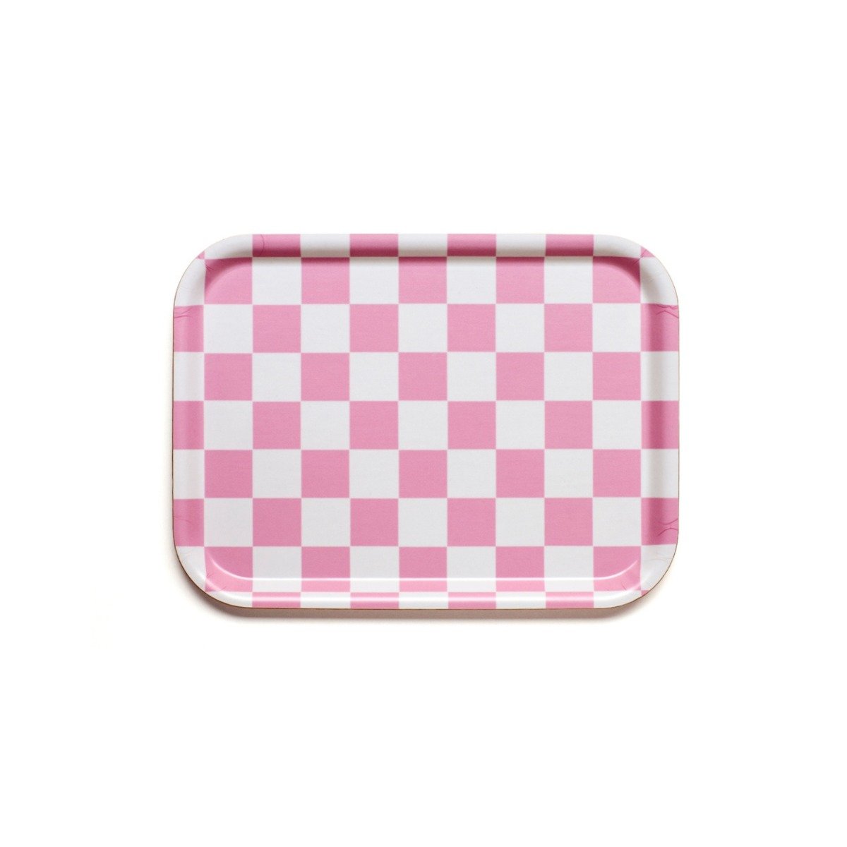 Bricka Checker 27x20 cm Rasberry/Cream