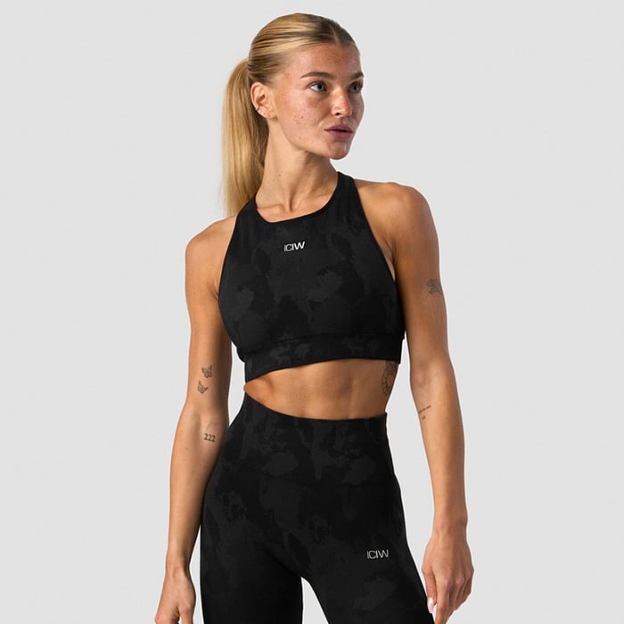 Camo Seamless Sports Bra,Black