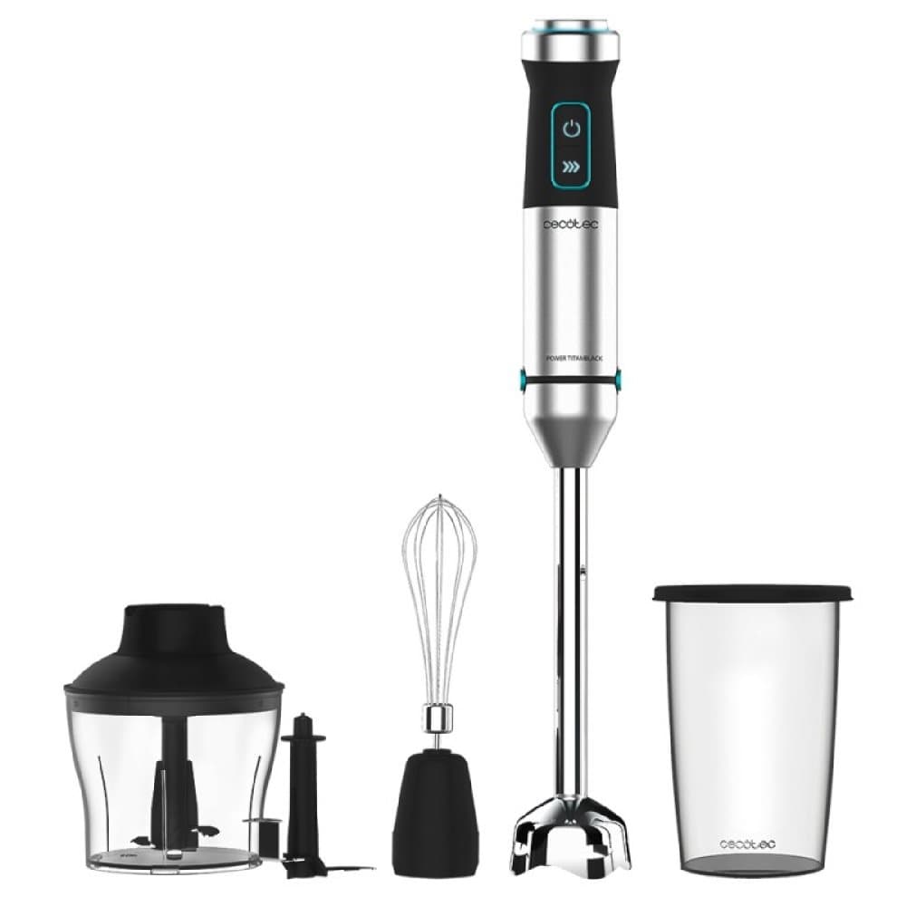 Cecotec 1500-W hand blender,CrossBlades technology with 4 blades coated with black blade protection and speed knob w