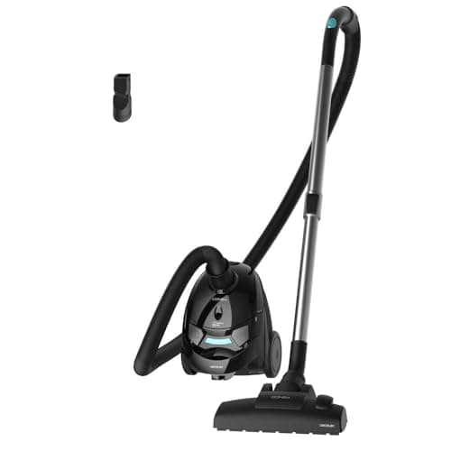 Cecotec 800-W canister vacuum cleaner- With bag- Maximum tank capacity of up to 2L, with high-efficiency filtering system and metallic telescopic tub