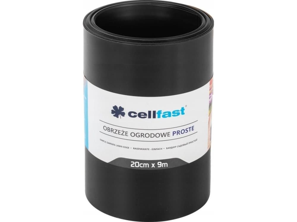 Cellfast trädgårdskantning rak sort 20 cm x 9 m