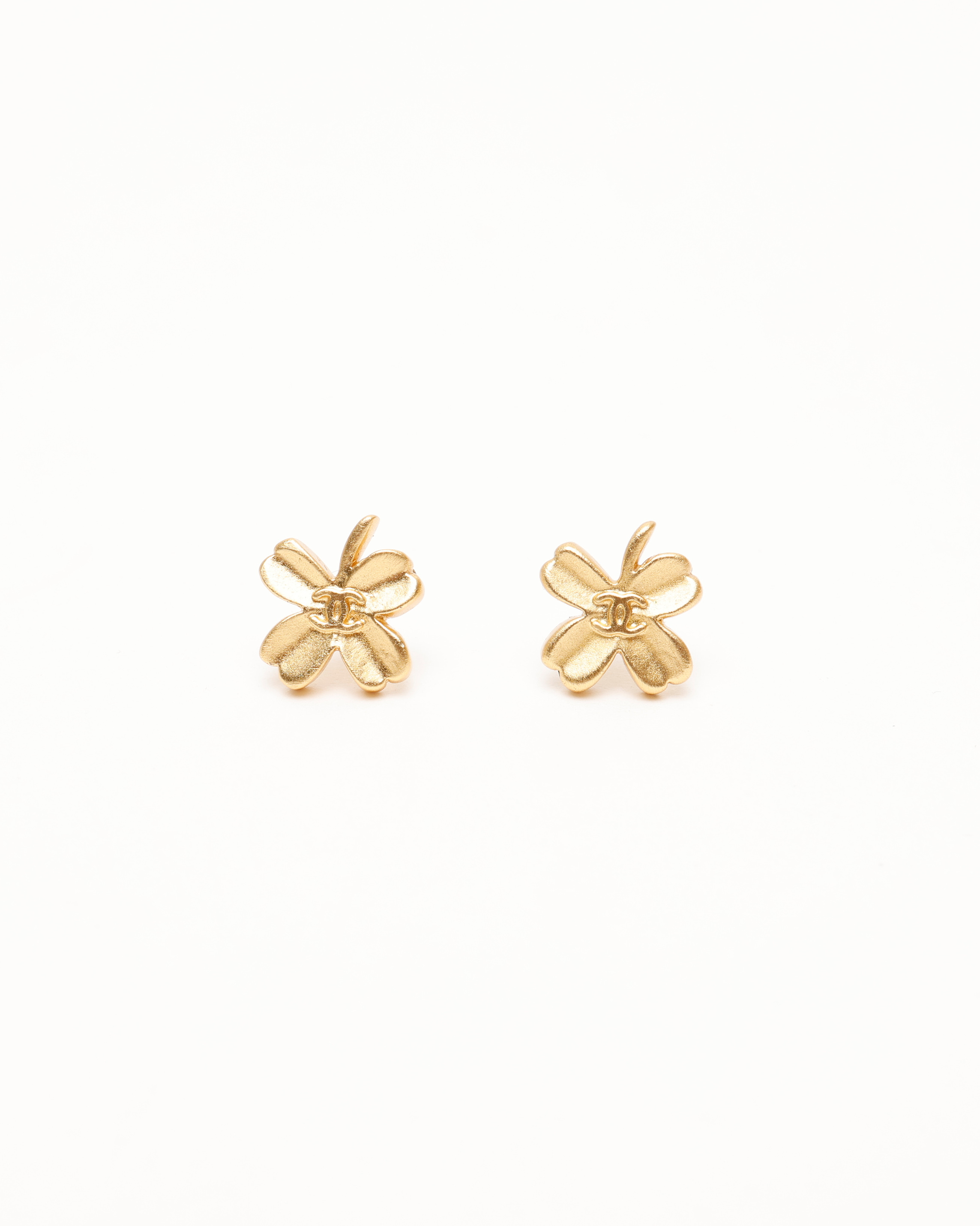 Chanel Coco Mark Clover Stud Earrings