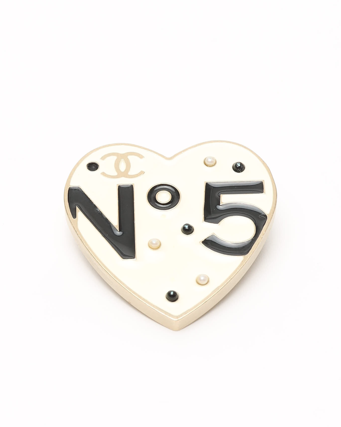 CHANEL Coco Mark Heart Brooch