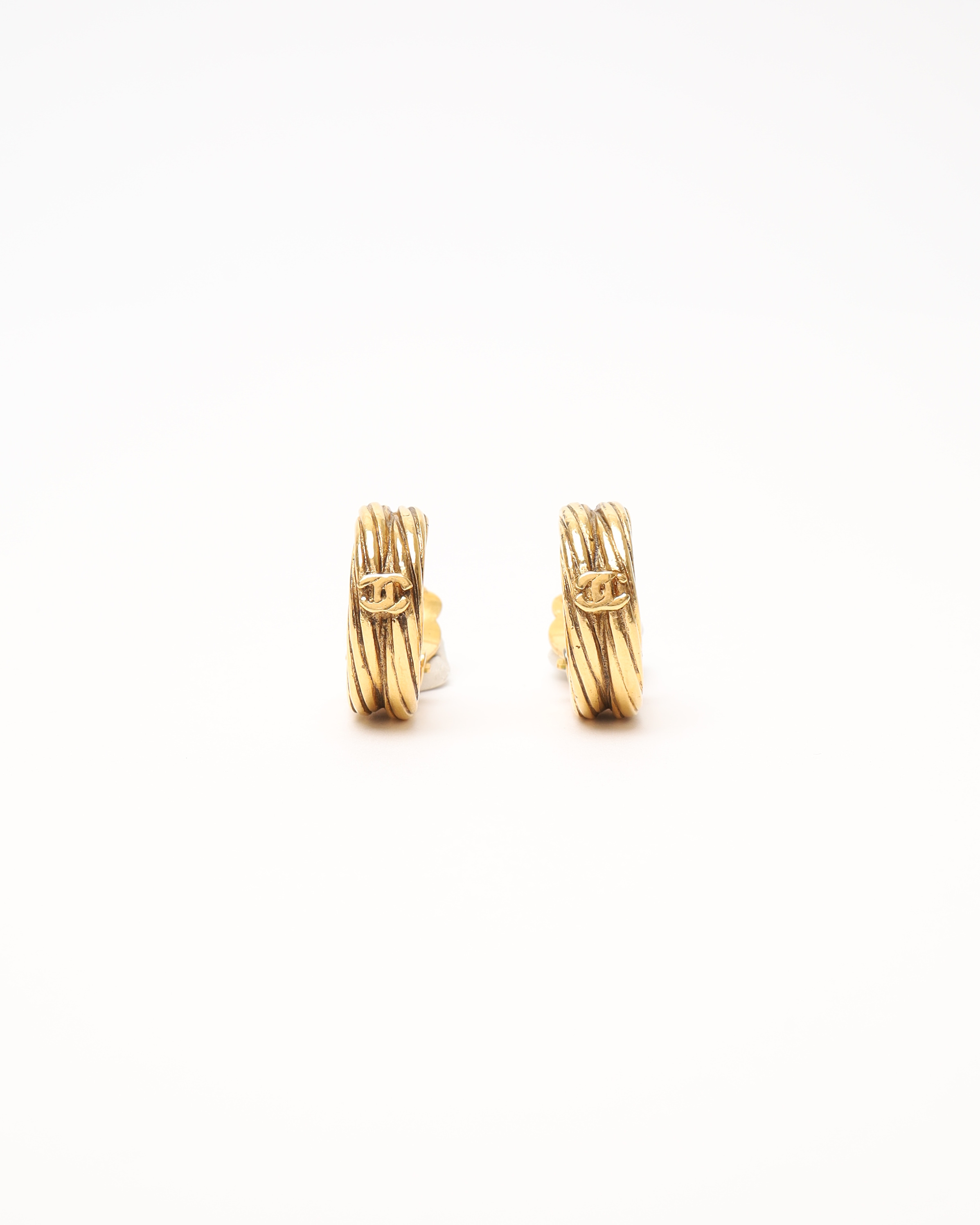 CHANEL Coco Mark Hoop Clip-on Earrings