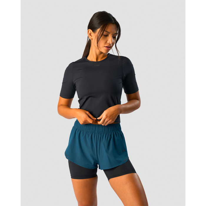 Charge Cropped Mid Sleeve Wmn, Black
