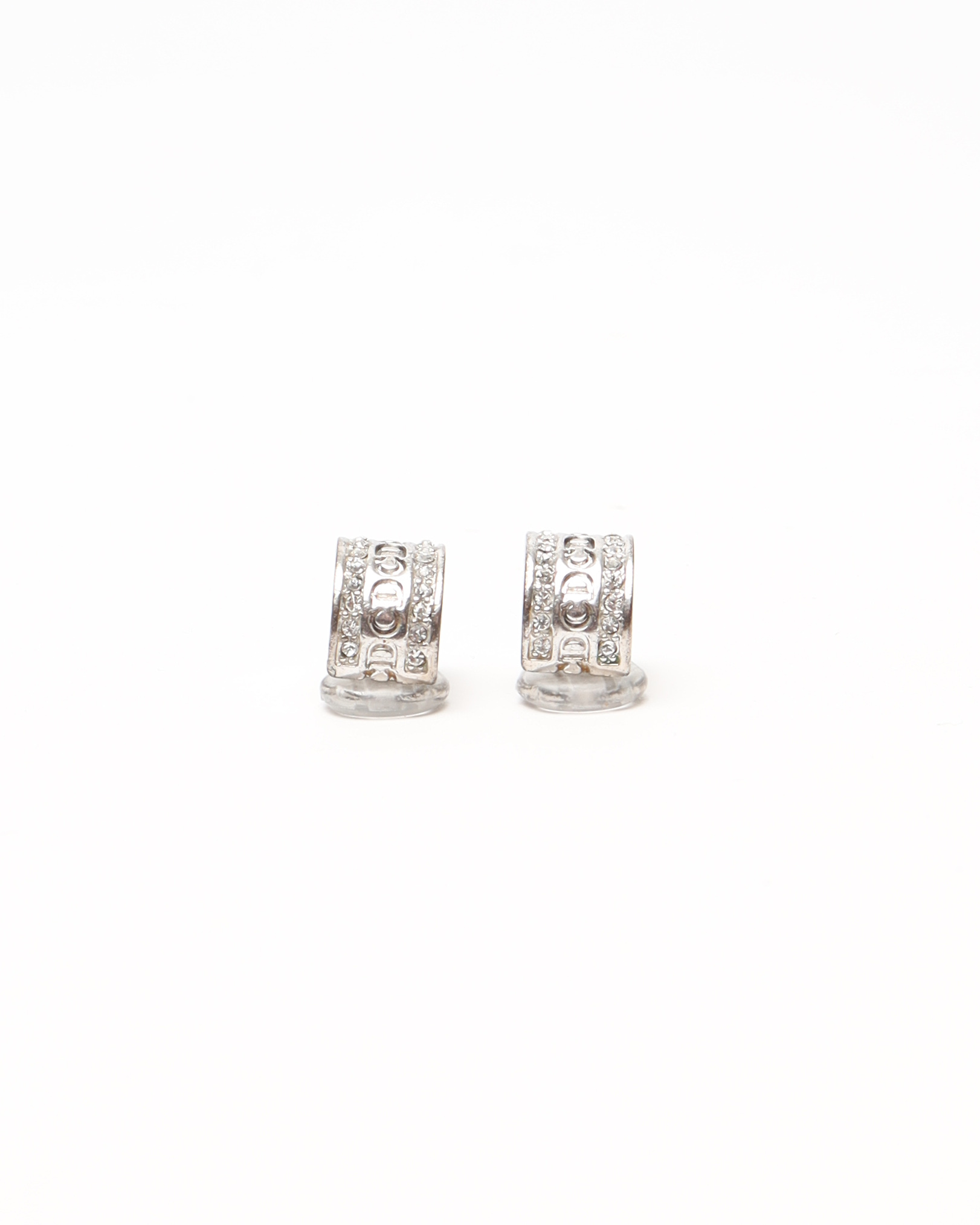 CHRISTIAN DIOR Hoop Rhinestone Clip-on Earrings