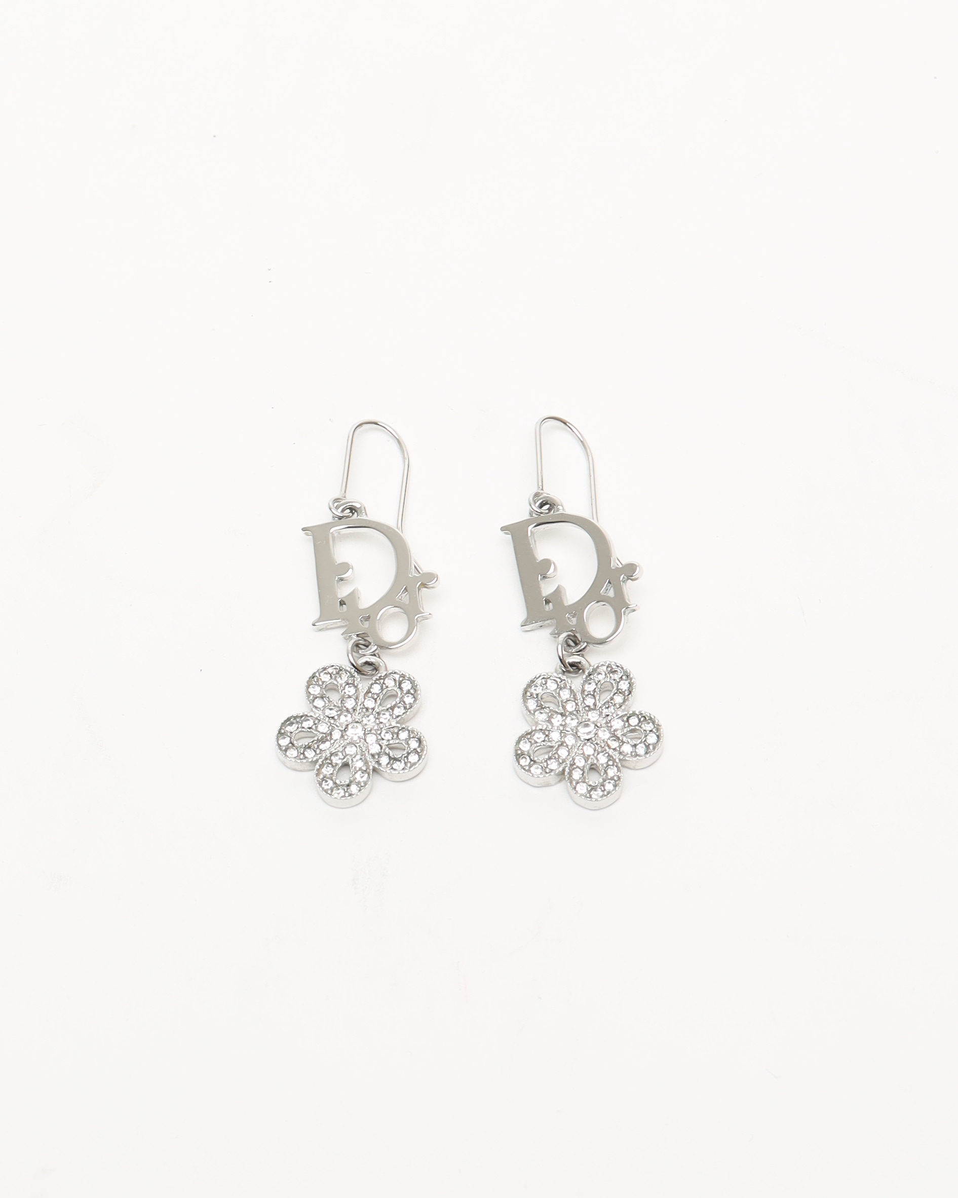 CHRISTIAN DIOR Vintage CD Rhinestone Earrings