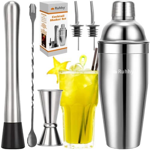 Cocktailset 6 Delar Bartenderset Cocktailshaker i Rostfritt Stål