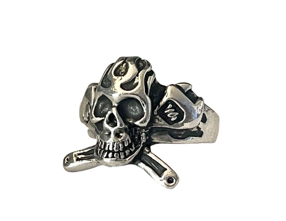 Cool Silver Ring med en Döskalle / Dödskalle - Stl 20,5