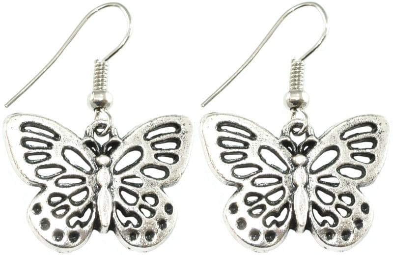 Coola Silver Örhängen med Fjärilar / Butterfly i Fint Mönster