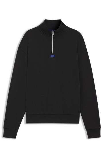 Cotton-terry sweatshirt with logo patch