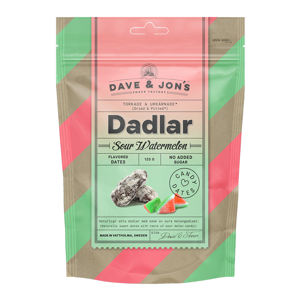 Dave & Jon’s Dadlar Sour Watermelon ”Candy Dates”