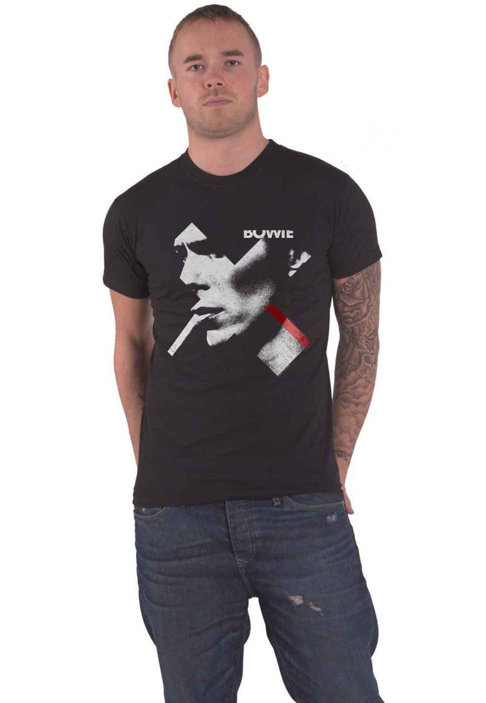 David Bowie T Shirt X Smoking portrait Red Official Mens Black