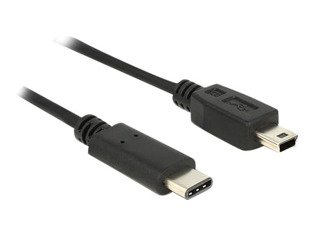 DeLOCK - USB-kabel - USB-C (han) til mini-USB Type B (han) - USB 2-0 - 500 mA - 50 cm - sort
