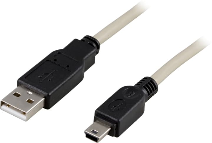 DELTACO USB 2-0 kabel Typ A Hane - Typ Mini B Hane 1m (USB-24)