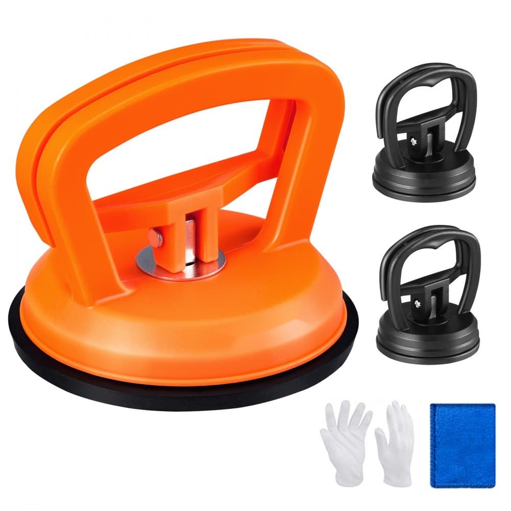 Dentsborttagningskit, 3-pack sugkoppar, handtagslyftare, handskar och trasa för lackfria bilbucklor och spegellyft