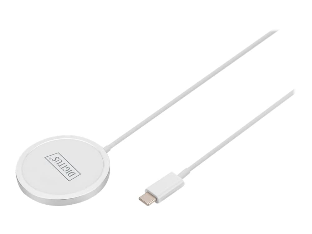 Digitus - Trådlös laddningsplatta - magnetisk - 15 Watt - 2 A - vit - för Apple Wireless Charging Case- AirPods- AirPods Pro- iPhone 12, 13, 14- Watc
