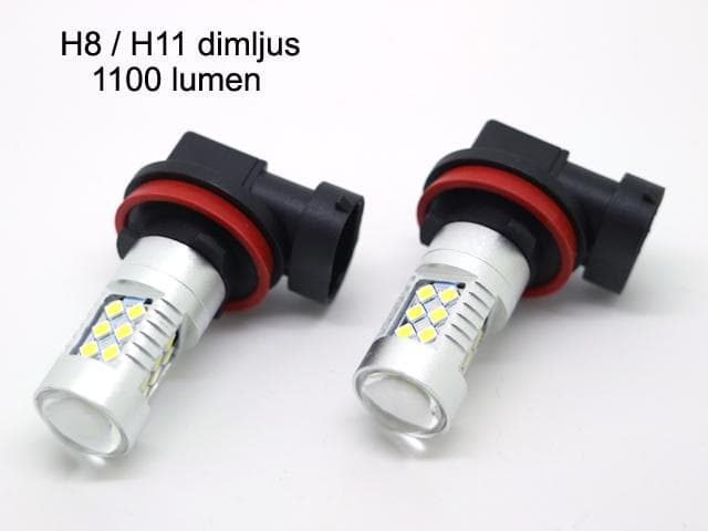 Dimljus H8 H11 Led lampor 6000K 1100 lumen 12v
