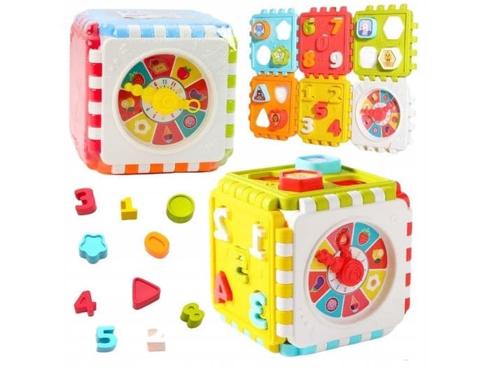 Educational Cube Sorter Digits Patterns Clock Colorful