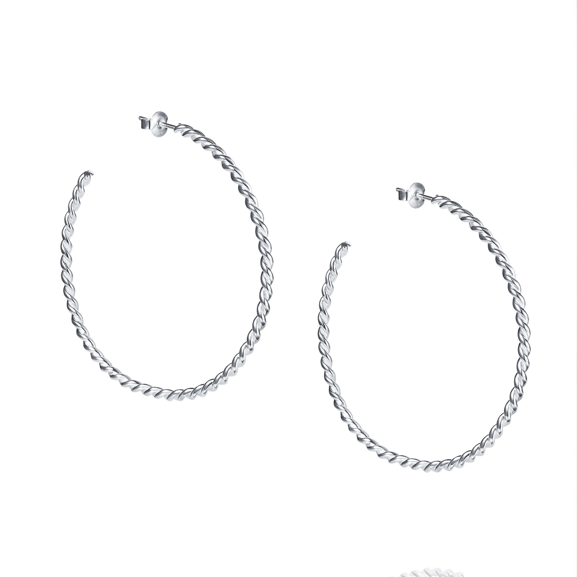 Efva Attling Wrapped Hoops ONE SIZE - SILVER