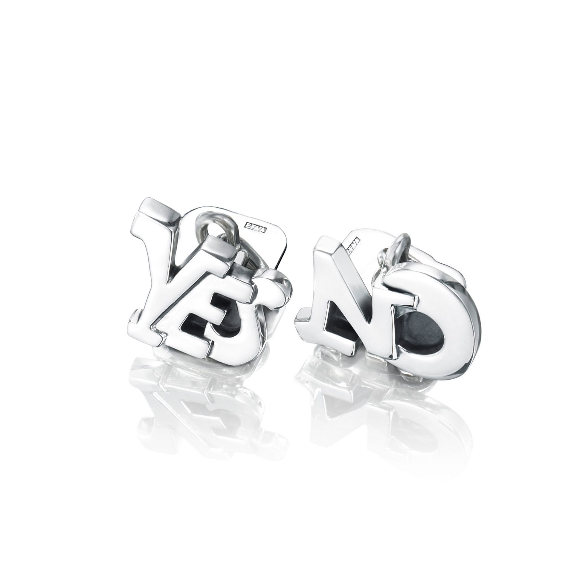 Efva Attling Yes/No Cufflinks- ONE SIZE - SILVER