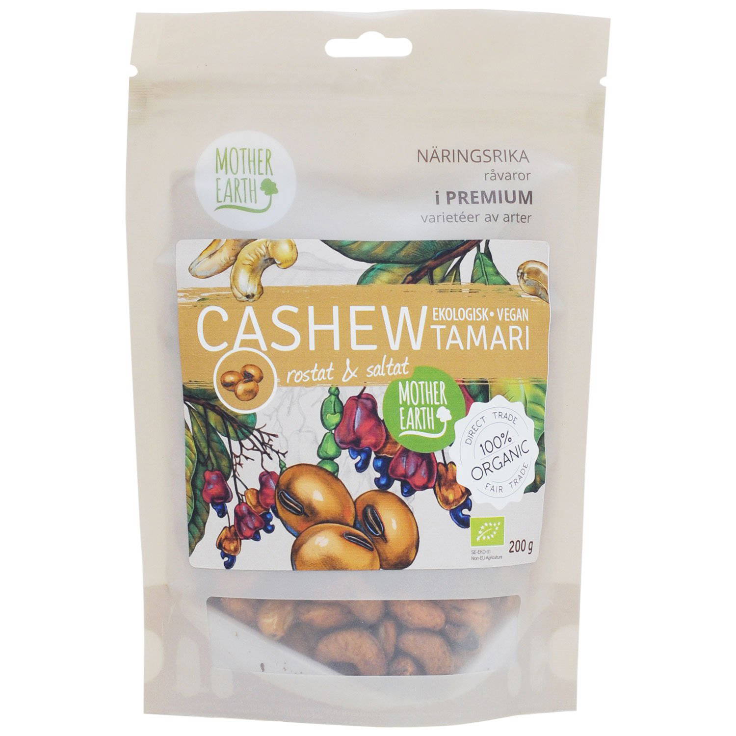 Ekologiska Cashewnötter med tamari 200 gram