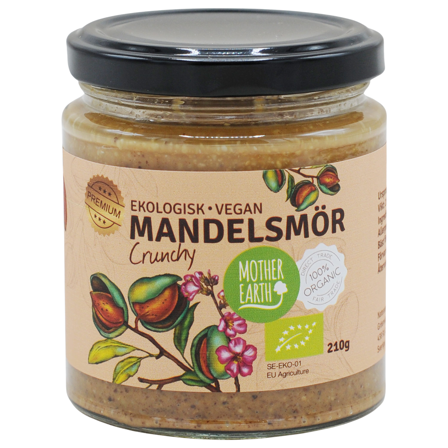 Ekologiskt Mandelsmör Crunchy 210 gram