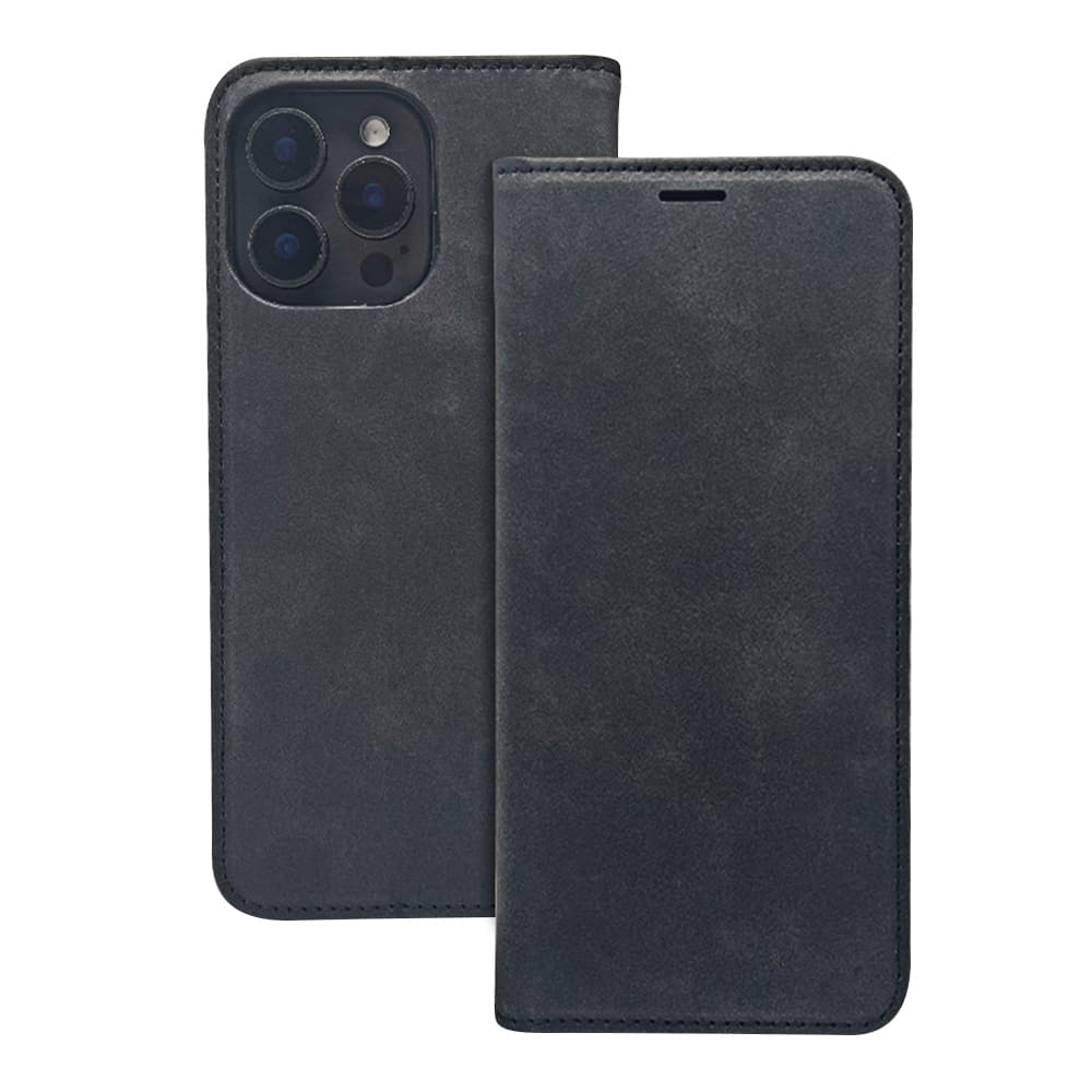 Elegant konstläderfodral med kortfack och magnetlås till Motorola Moto G34 5G - Svart