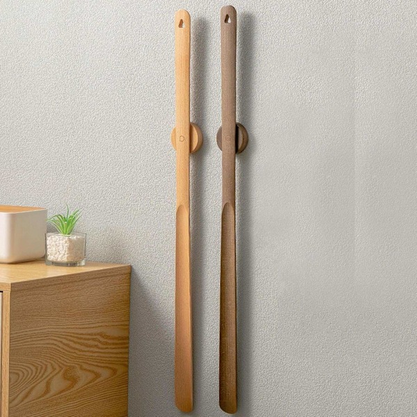 Elegant Skohorn i Valnöt – 75 cm med Magnetisk Väggfäste