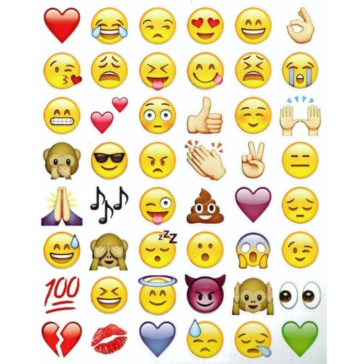 Emoji-klistermärken, 19 ark med 900- stickers