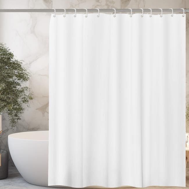 Enfärgad Duschgardin/Vattentätt Duschdraperi för Badrum 180x180 cm - Vattentät, Mögelresistent PEVA med 12 Krokar