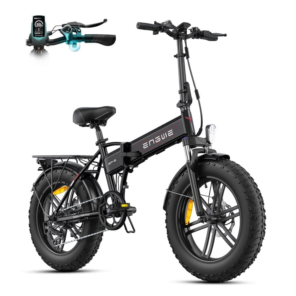 ENGWE EP-2 Boost Fällbar 20×4-0 Elcykel Med Bred Däck, 48V 13Ah Batteri, 120 KM Räckvidd, Perfekt För Berg, Strand Och Snö