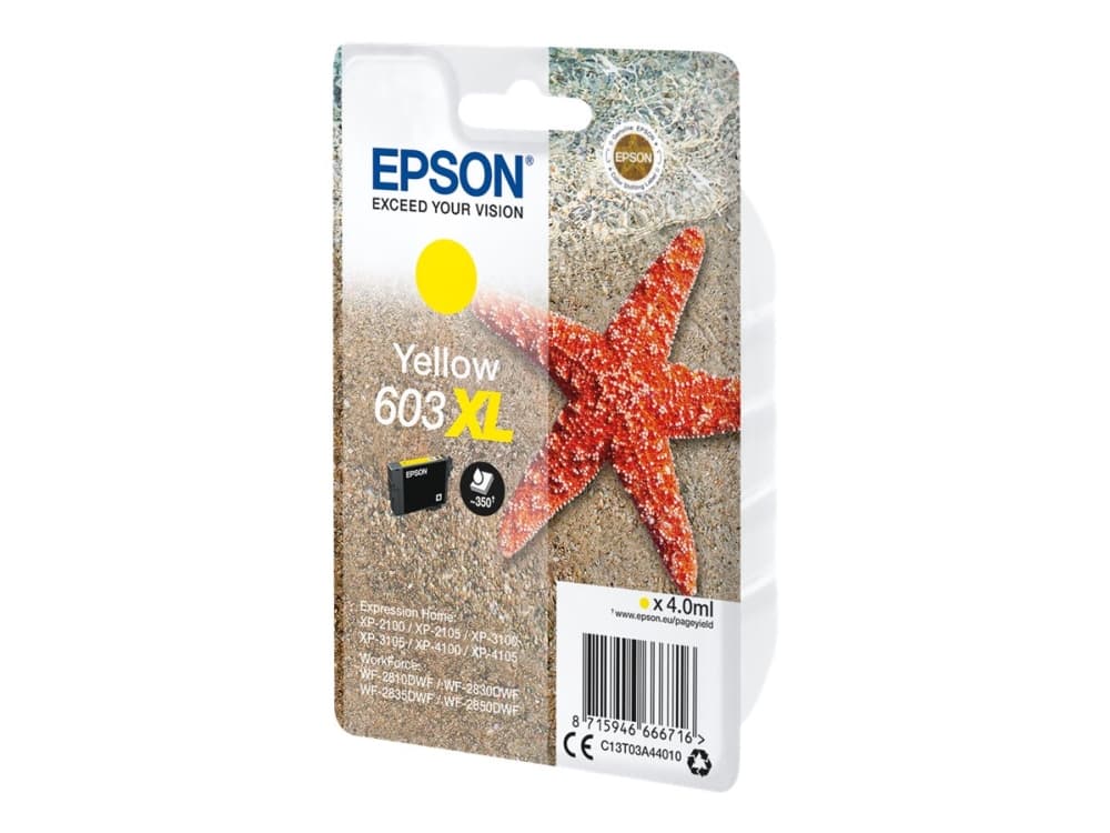 Epson 603XL - 4 ml - XL - gul - original - blister med RF-larm/akustiskt larm - bläckpatron - för Expression Home XP-2150, 2155, 3150, 3155, 4150, 41