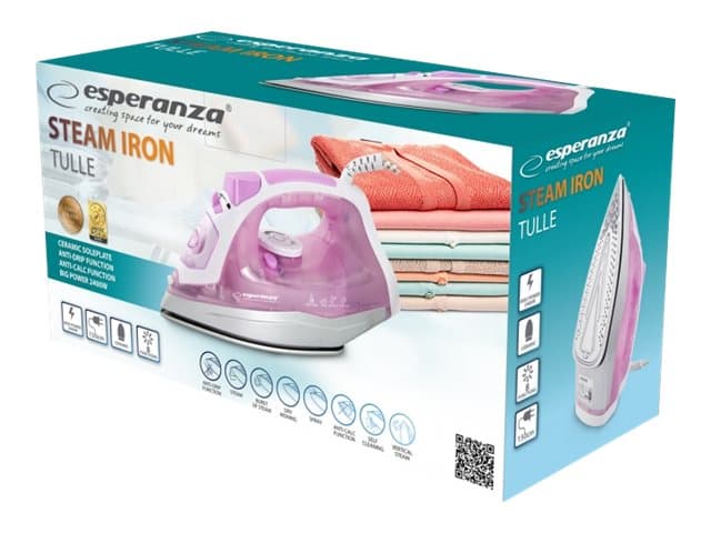 Esperanza TULLE - Ångstrykjärn - sula keramik - 2400 W