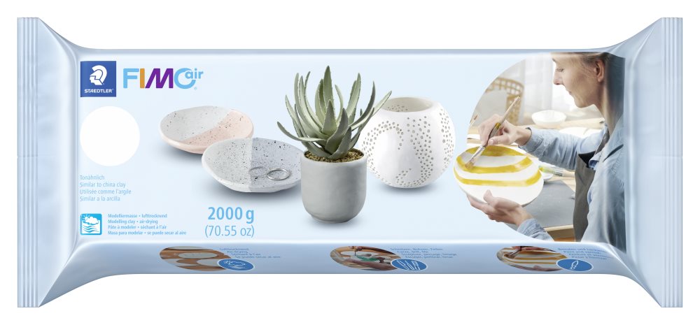 Fimo Air Basic Modellera Lufttorkande Vit 2000g Staedtler