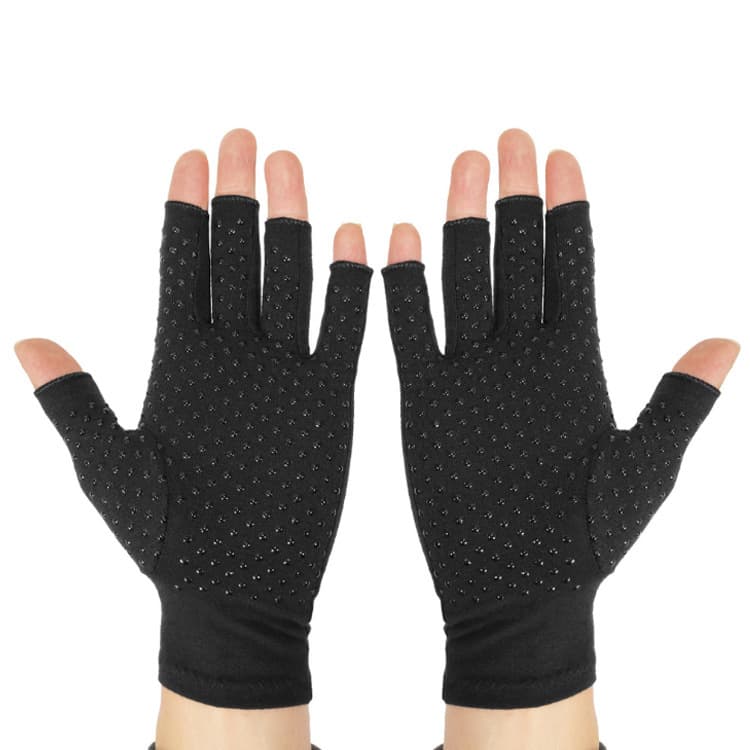 Fingerlösa kompressionshandskar 1 par Svart XL