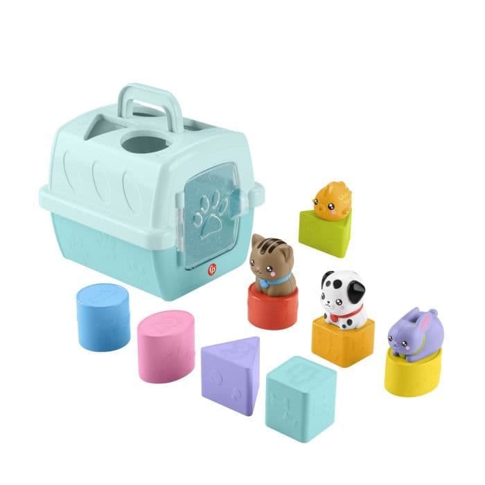 Fisher-Price-Sorter Animal Transport Crate-Sorter 8 block HTW93