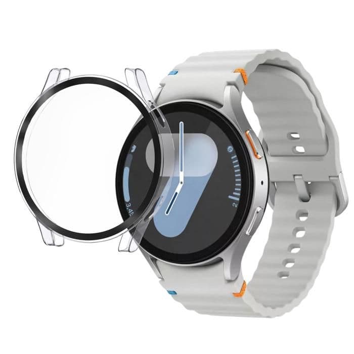 Fodral kompatibelt med Samsung Galaxy Watch 7 Hårt skyddande fodral med transparent härdat glasskärm Phonillico