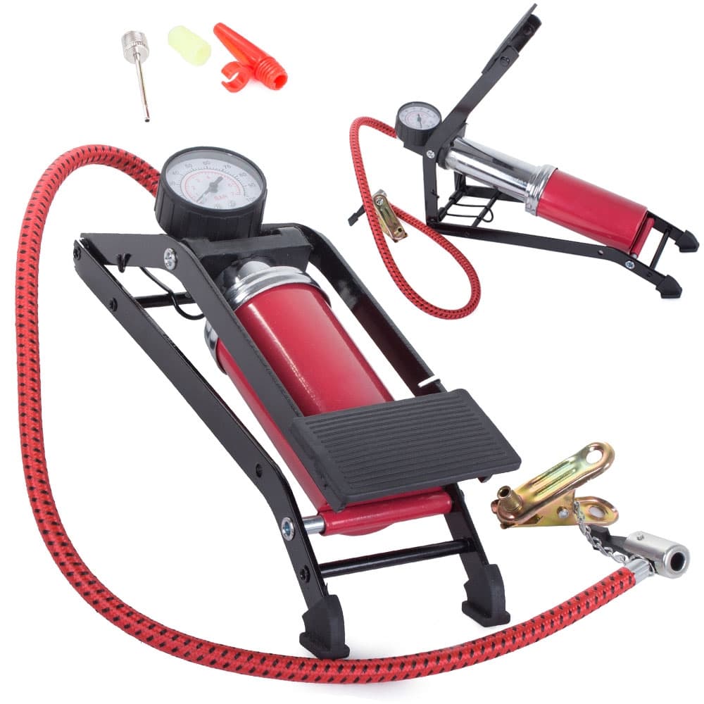 Fotpump med Manometer Pump 100 psi