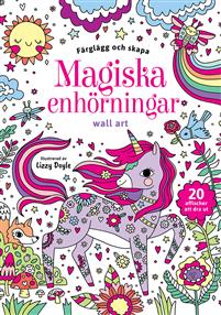 Färglägg och skapa - Magiska enhörningar - wall art