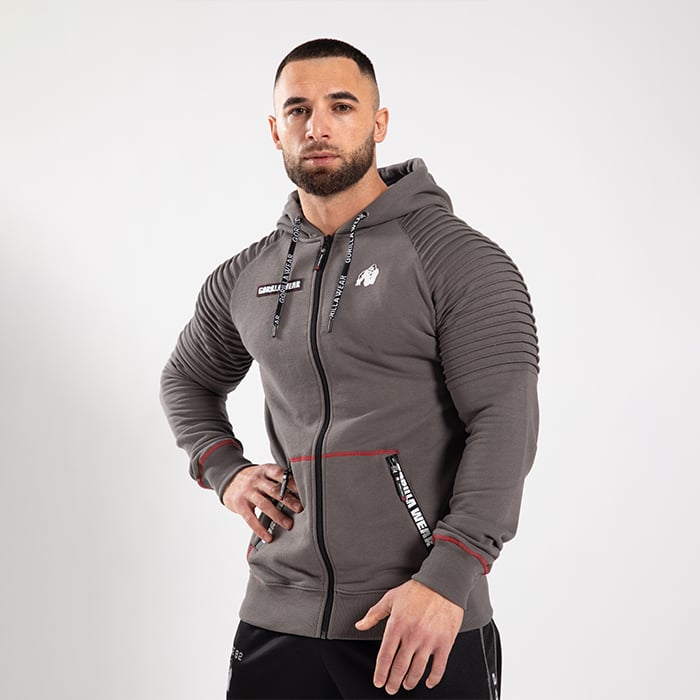 Georgia Zipped Hoodie,Grey