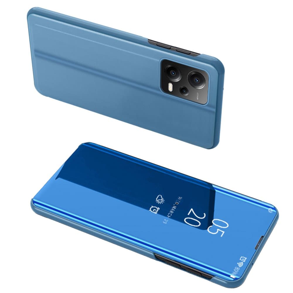 Glossy Flip-fodral för Xiaomi Note 12 Poco X5 Pro Clear View-fodral Blå