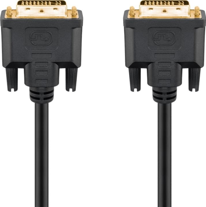 Goobay DVI-I Full HD-kabel Dual Link, Guldpläterad DVI-I plug Dual Link (24 - 5 stift) > DVI-I plug Dual Link (24 - 5 stift), 2 m